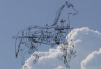 Mechanical horse in the clouds