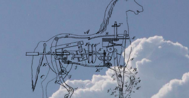 Mechanical horse in the clouds