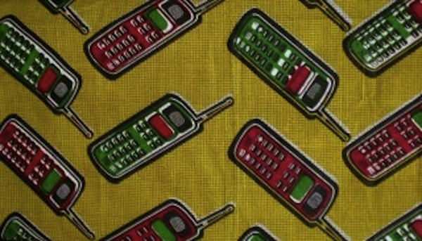 African textile with cell phones